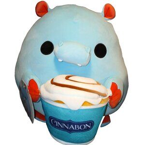 Zuru Snackles Hugh Cinnabon Hippo Super Sized 14" Plush Squishmellow NEW Tags